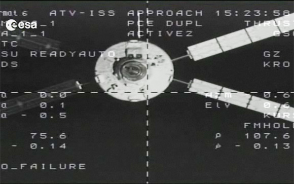 The Johannes Kepler approaching the ISS earlier today