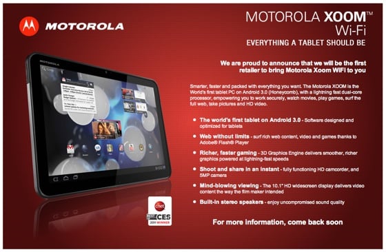Motorola Xoom at Dixons