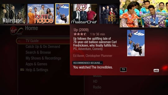 Virgin TV TiVo