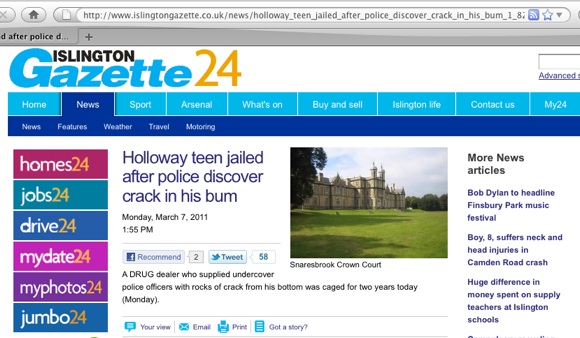 Islington Gazette arrest