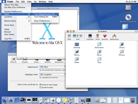 Mac OS X Cheetah UI