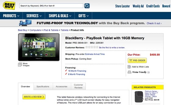 RIM PlayBook at Best Buy