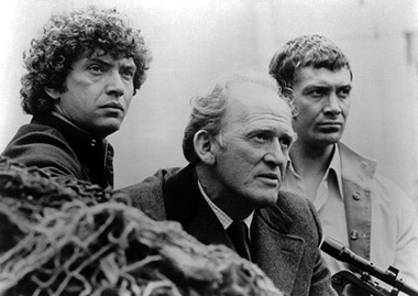 Still from The Professionals. From left to right: Martin Shaw, Gordon Jackson and Lewis Collins