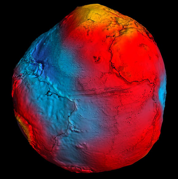 The GOCE geoid. Pic: ESA