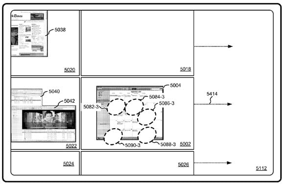Apple multi-touch Spaces patent illustration