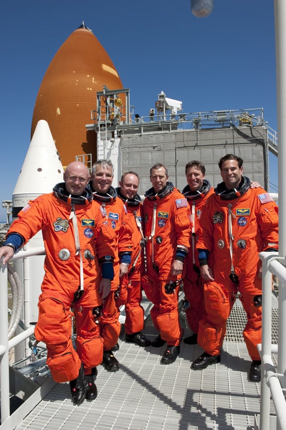The Endeavour crew. Pic: NASA