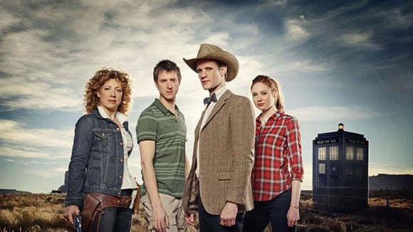 Alex Kingston, Arthur Darvill, Matt Smith and Karen Gillan. Pic: BBC