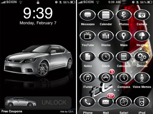 Toyota ad for jailbroken iPhones