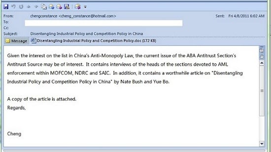 Copy of email exploiting critical Adobe Flash vulnerability