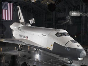 Enterprise on display at the Udvar-Hazy Center. Pic: Smithsonian National Air and Space Museum