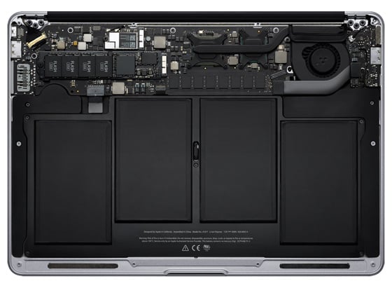 Apple MacBook Air components exposed