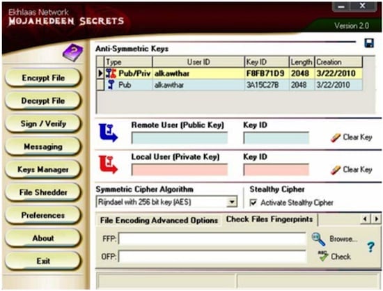 Screen capture Mujahideen Secrets program