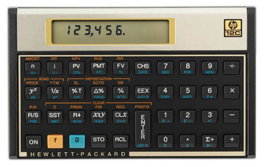 Hewlett-Packard 12C financial calculator