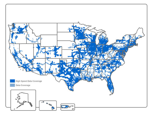 HP DataPass coverage map