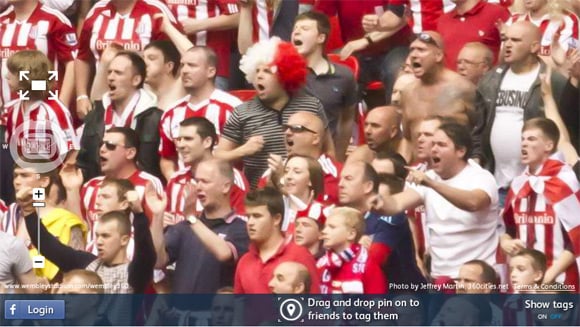 Stoke City fans in the 360 degree Wembley picture. Pic: Pic: Jeffrey Martin, 360Cities.net