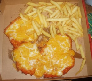 A parmo with chips. Pic: Karl Bomersbach/Wikipedia