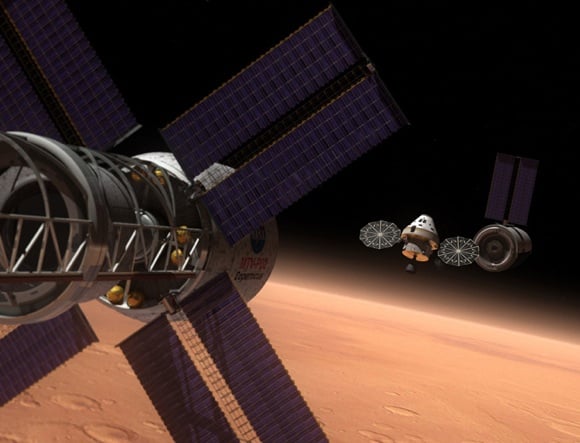 The rebranded MPCV (aka Orion) participating in a Mars mission. Credit: NASA