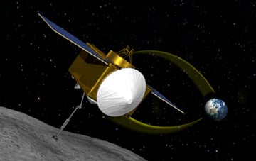 Artist's impression OSIRIS-REx collecting a sample from asteroid 1999 RQ36. Pic: NASA 