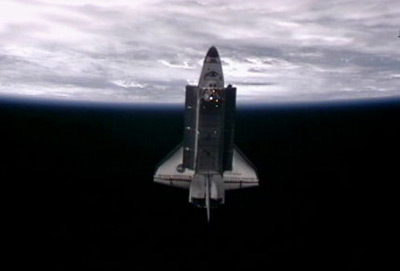 Endeavour seen from the ISS shortly after undocking. Pic: NASA TV