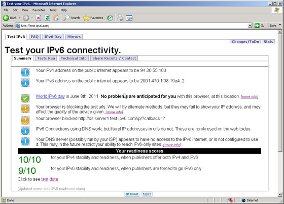 Step 3d Test IPv6