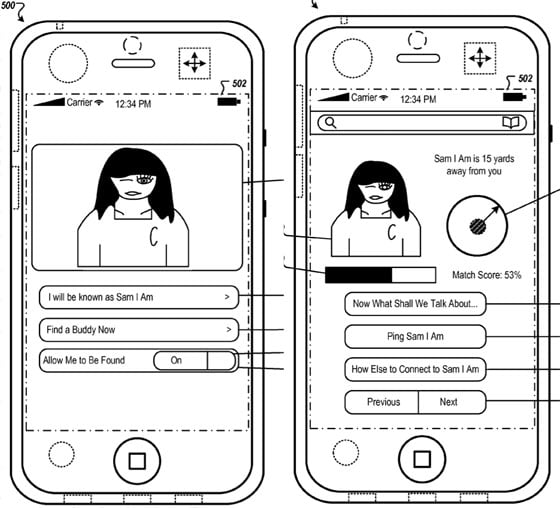 Apple social network patent