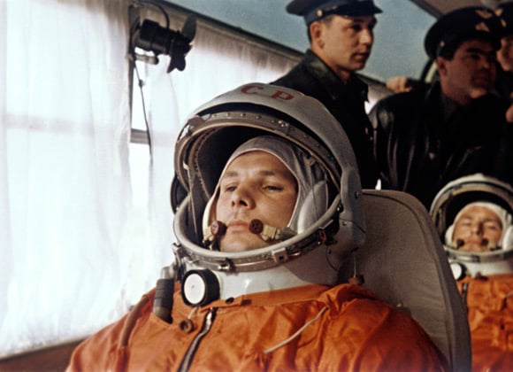 Gagarin and Titov on their way to the launch pad on 12 April, 1961. Pic: RIA Novosti