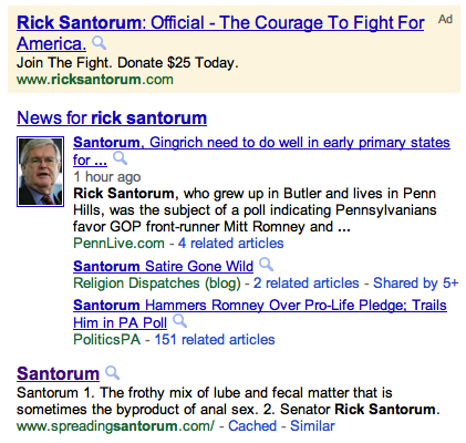 Google Santorum