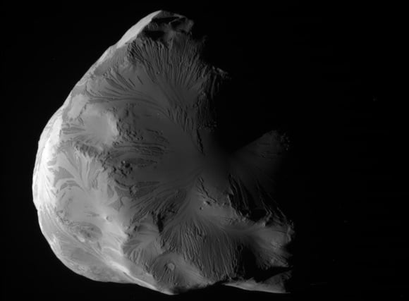 Ice moon Helene imaged by the Cassini probe on June 18, 2011. Credit: NASA/JPL-Caltech/Space Science Institute