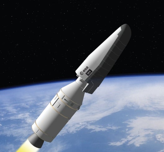 Concept of the IXV launching atop a Vega rocket. Credit: ESA