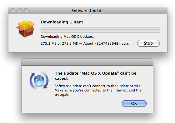 Mac OS X update error