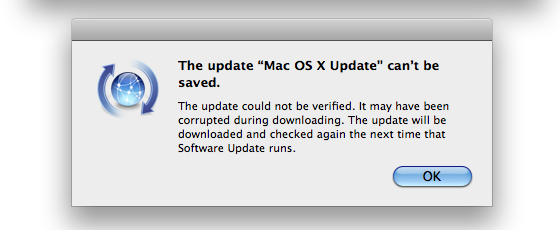 Mac OS X update error