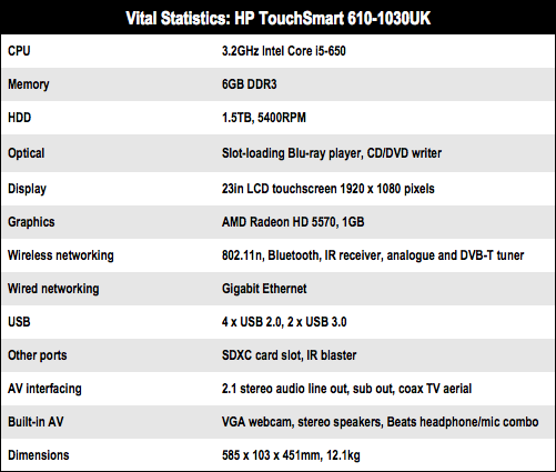 HP TouchSmart 610