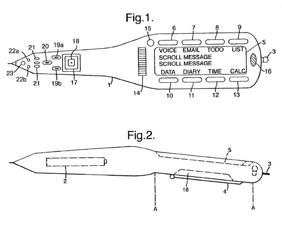 Illustration from United States patent number 6,956,564, 'Portable computers'