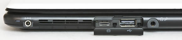 Samsung Chrome OS notebook - left ports, open