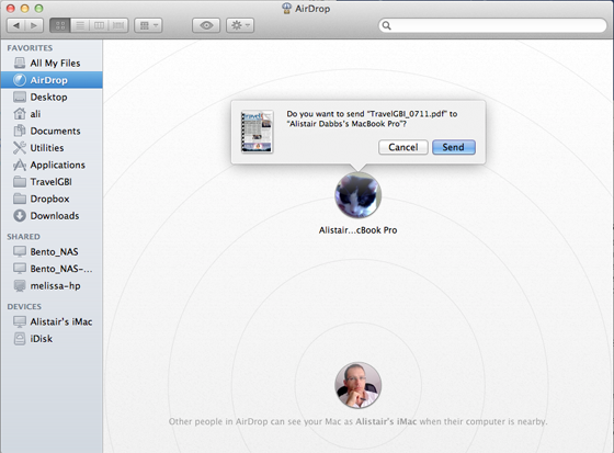 Apple Mac OS X 10.7 Lion AirDrop