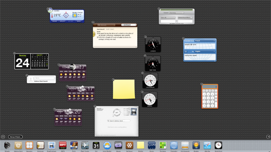 Apple Mac OS X 10.7 Lion Dashboard widgets