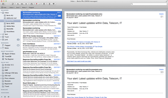 Apple Mac OS X 10.7 Lion Mail app