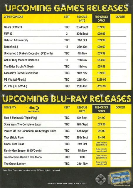 Blockbuster PS Vita release date exposed