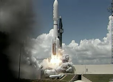 The launch of Juno this afternoon. Pic: NASA TV