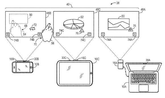 Apple shared-display patent illustration