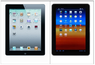 Comparing an iPad and a Galaxy Tab 10.1