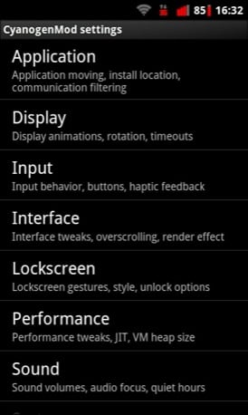 CyanogenMod screenshot