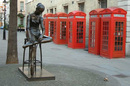 Red telephone boxes near royal opera house