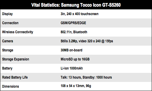 Samsung Tocco Icon S5260