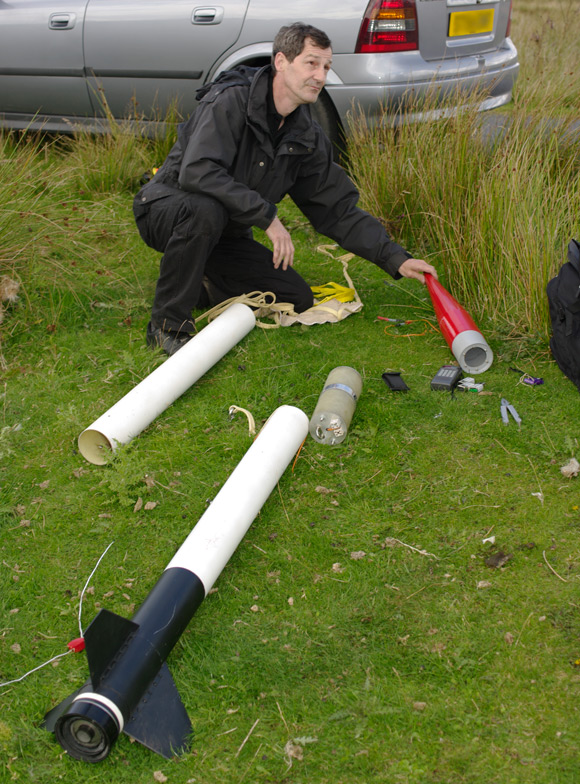 Gordon Walker with his substantial rocket