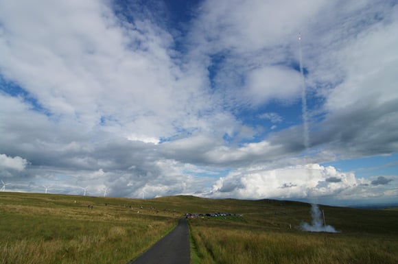 Another wide shot of the same rocket launch on Fairlie Moor