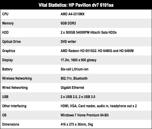 HP Pavilion dv7 6101sa