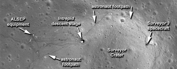 Apollo 12 landing site as photographed in 2011