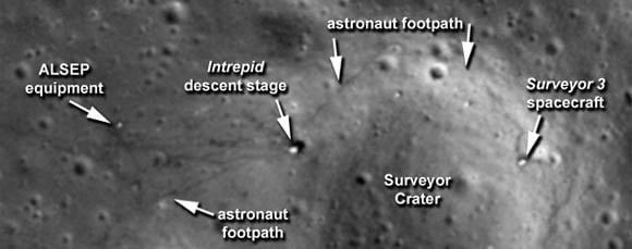 Apollo 12 landing site as photographed in 2009