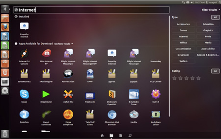 Ubuntu 11.10 dash search internet